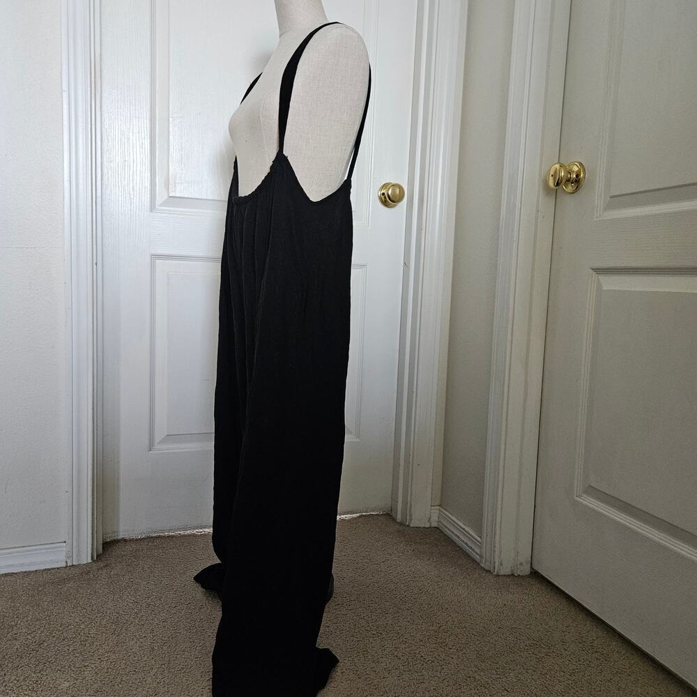 Final Touch Washed Woven Solid Suspender Style Jumpsuit Small - Picture 3 of 10
